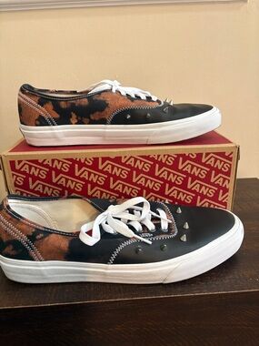 Vans Black and Brown Low-Top Sneakers with Studs